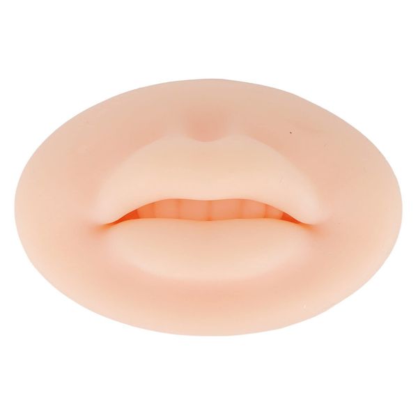 3D Silicone Lips, Tattoo Practice Lips Semi Permanent Soft Elastic Silicone Skin Touch Feeling Fake Lips Tattoo Embroidery Practice Lip Skin for Microblading Practice(Light Skin)