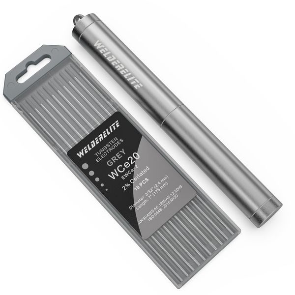 Gray Tungsten Electrode 3/32" with Gray Tungsten Pole Storage Bucket