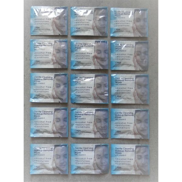 15 Gentle Cleansing Makeup Remover Wipes With Vitamin E Alcohol Free 5"x6" Each