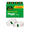 Scotch Magic Tape, Invisible, Home Office Supplies and Back to School Supplies for College and Classrooms, 4 Rolls