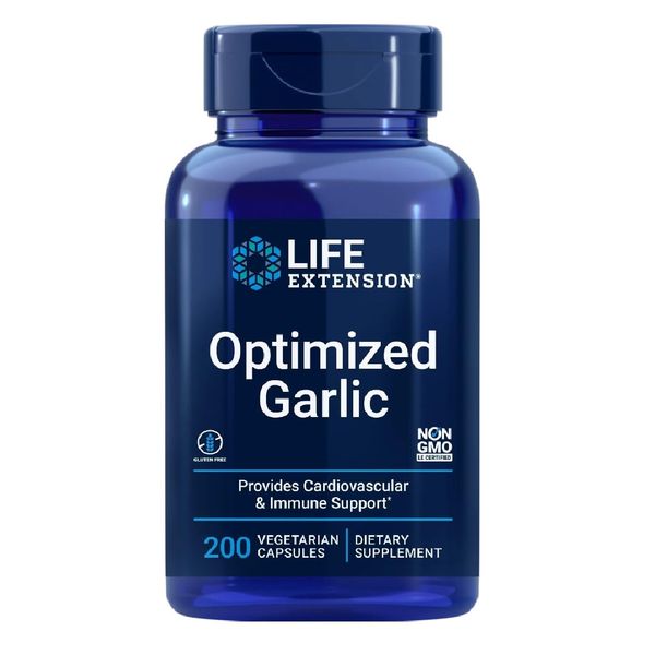 Life Extension - Optimized Garlic | Geruchloser Knoblauch-Extrakt zur Unterstützung des Immunsystems und Herz-Kreislauf-Gesundheit - 200 Kapseln