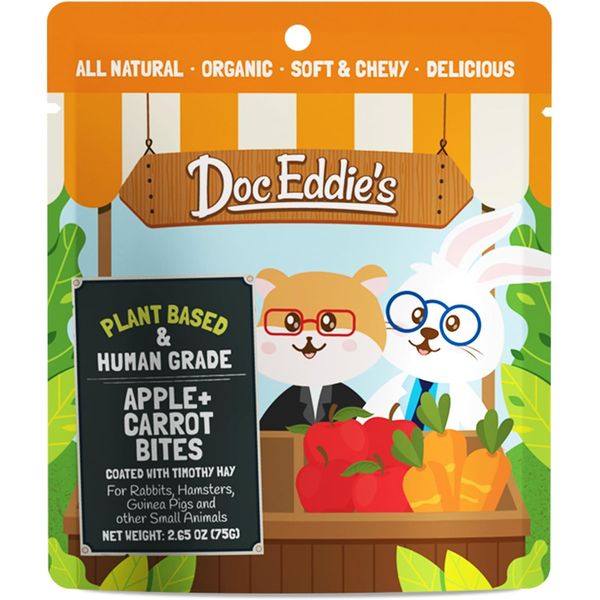 DOC EDDIE'S Apples+Carrots Small Animal Treats or Snack for Hamster, Guinea Pig,