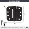 Self Closing Door Hinges, 2 Pack, Oil Rubbed Bronze - 4x4 Inch