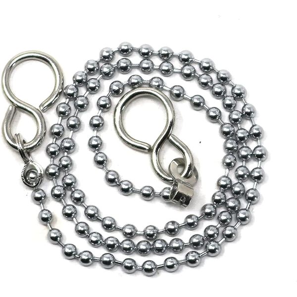 fiXte Ball Type Replacement Bath Sink Chain with Fitted S Hook Chrome Plated 12" / 30cm (2)