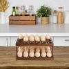 Wooden Double Layer Egg Holder, Egg Container Rack Countertop, Stackable Storage Trays Organizer, Space Saving Tray Basket For Kitchen Organization