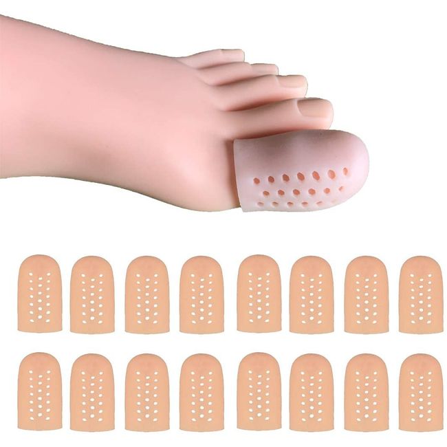 Gel Toe Caps for Big Toe, Breathable Silicone Toe Protector with Holes,16 Pcs