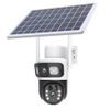 2PCS 4MP Solar Wireless Security Camera WiFi PTZ Dual Lens 2-Way Audio
