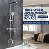 Shower Faucet Set System Rainfall Shower Head Combo w/Mixer Valve Kit Wall Mount