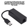 Thincol Data Modem USB 2.0 56K Data Fax External Modem for Win7 / 8 / 10 / XP with CD Driver and Phone Cable (Black)
