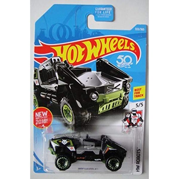Hot Wheels Robots 5/5, Black/Green BOT Wheels 333/365 50TH Anniversary Card