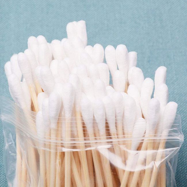 600 Bamboo Cotton Buds Cotton Swab Eco Friendly Biodegradable Vegan wooden  Stick