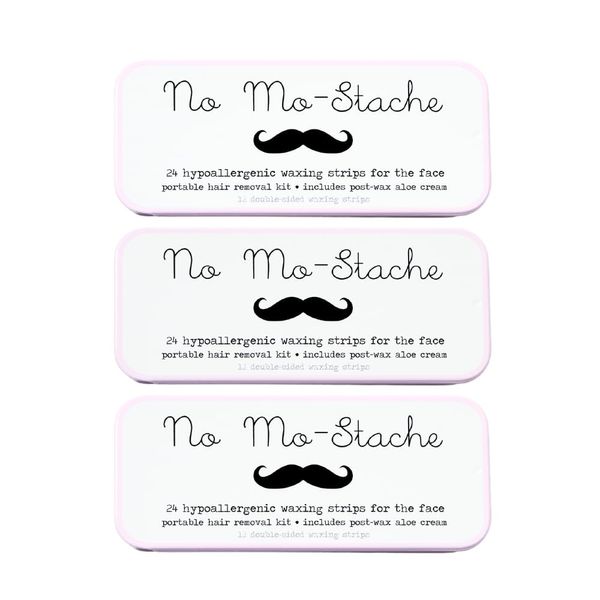 No Mo-Stache Portable Lip Wax Kit 24 ct (3 Pack Bundle)…
