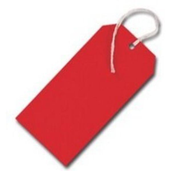 50 Pack - 120 x 60mm Red Coloured Strung Tags