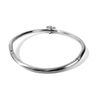 18" Brushed Stainless Steel Curved Bondage Collar with Removable Single Ring
