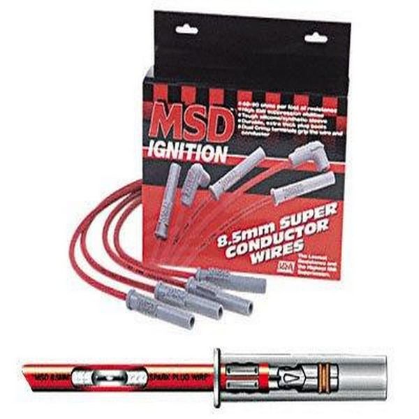 MSD 35379 Red 8.5mm Super Conductor Spark Plug Wire Set