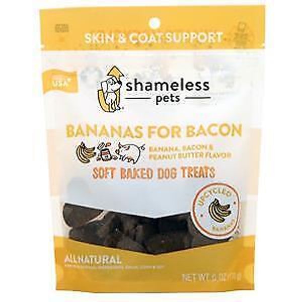 Shameless Pets Soft Baked Dog Treats Bananas for Bacon 6 oz