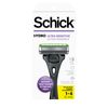 Schick Hydro Slim Head Sensitive Razor for Men — Razor for Men Sensitive Skin, Thin Razor with 4 Razor Blades