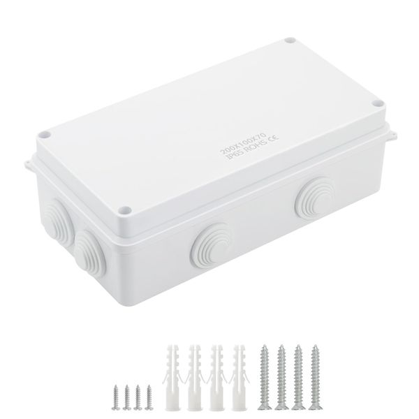 LeMotech Junction Box, ABS Plastic, Dustproof, Waterproof, IP65, Universal, Electrical Project Enclosure Case, Connection Box, White