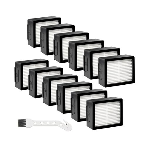 12 Pack Filters Replacement for iRobot Roomba E I & J Series Combo E5 E6 E7 i3 i3+ i4 i4+ i5 i5+ i6 i6+ i7 i7+ i8 i8+ J5 J6 J8 Vacuum Cleaner-12 x High Efficiency Filters 4639161, 1 x Cleaning Brush