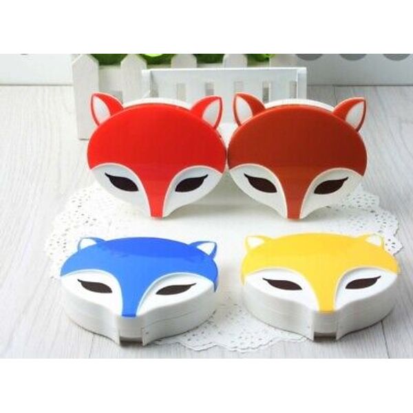 1 Pc Contact Lenses Lens Case Mini Travel Mirror Inserter Tweezer Fox Animal