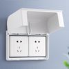 Alipis Light Box Plug Socket Outlet Cover Box, Self-Adhesive 86Type Protective Case Thickened Clear Socket Protector Wall Plastic Panel Box for Double-Position (White) Light Box Plug Socket
