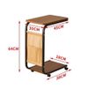 Sariny Side Table, Night Table, Side Table with Wheels, Side Rack Bedroom Table, Mini Table, Sofa Table, Compact, Multi-functional, With Shelves, U-Shaped Design (White)