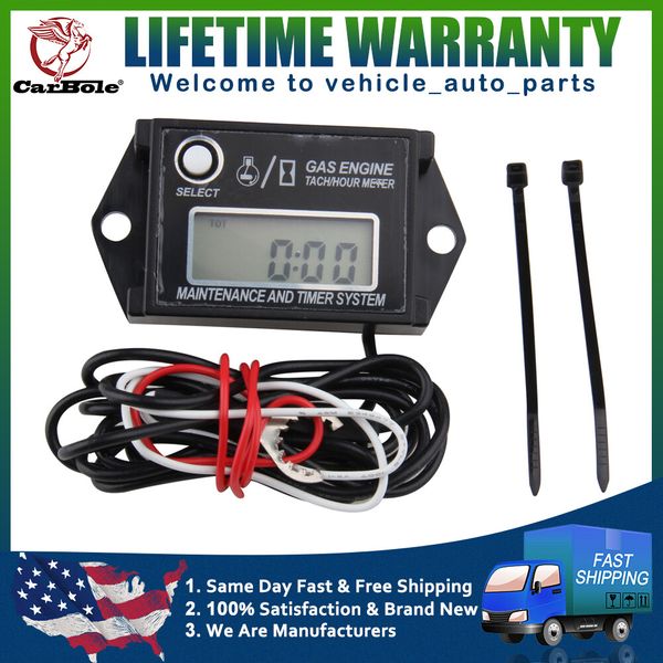 Waterproof IP65 Digital Tiny Tachometer Tach Hour Meter Job Timer Resettable NEW