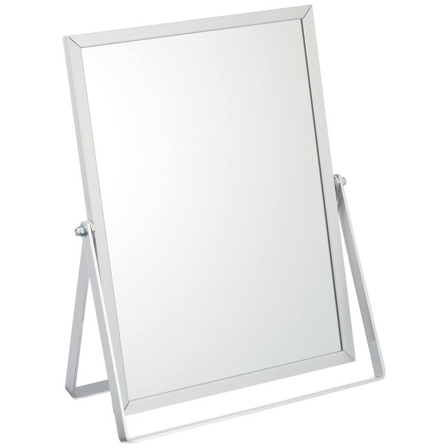 Mirror, Tabletop Mirror, Aluminum Frame, Vertical Angle, No. 40, Silver