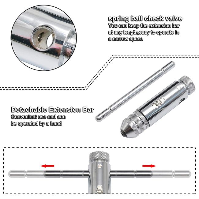 Professional Ratchet T-handle Tap Wrench Set (4PCS)