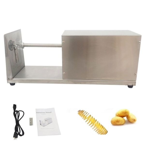 110VPotato Tower Machine Electric Spiral Potato Chip Cutter Potato Rotary Slicer