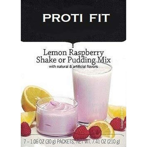 Proti Fit - High Protein Diet Shake & Pudding Mix | Lemon Raspberry | Low Calorie, Low Fat, Low Sugar (7/Box