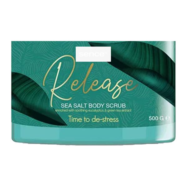 Katsy Style Sea Salt Body Scrub Release 500g – Enriched with Soothing Eucalyptus & Green Tea Extract