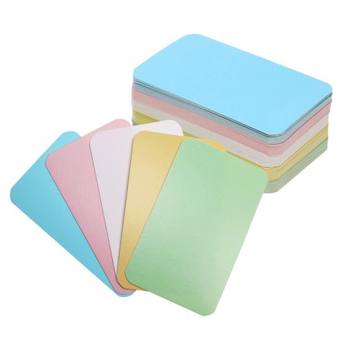Tupalizy 100PCS Small Blank Paper Message Note Business Cards Double-Sided Mini Greeting Place Name Vocabulary Word Flash Cards Graffiti Scrapbookings DIY Gift Tags Label (5 Colors)