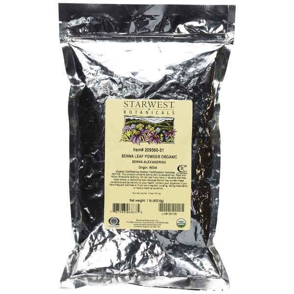 Starwest Botanicals Organic Senna Leaf Powder, 1 Pound