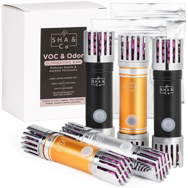 SHA & Co Odor Eliminator - Mini Color-Changing Scentless Bar to Remove Smells