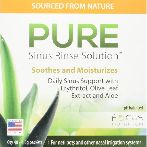 Focus Nutrition, Pure Products, Sinus Rinse Solution - 40 Pieces 4.5g Packets