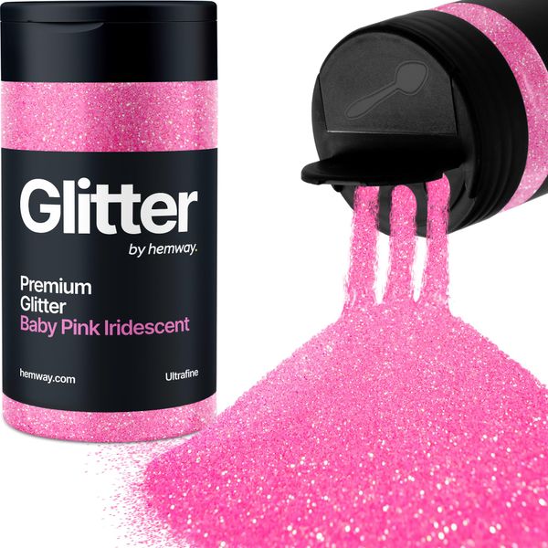 Glitter Shaker Baby Pink Iridescente Viso Nail Art Tumbler Accessori per Festival Natalizi Resina Artigianale Ultra Fine Cosmetico 130g/4.6oz