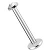 Titanium Labret Stud Ear Piercing 1.2 mm with Internal Thread and Stone Plate
