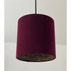 Burgundy Velvet Leopard Print Drum Lampshade