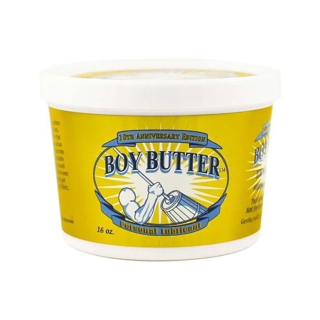 Boy Butter Personal Lubricant 16oz - Coconut Oil-Based Creamy Lube