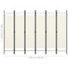 CHARMMA 6-Panel Room Divider Cream White 94.5"x70.9"