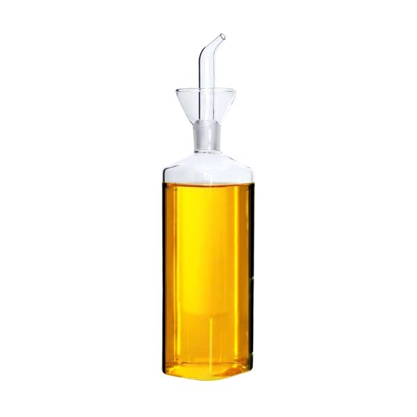 Lanhope Oil Bottle Glass Olive Oil Dispenser Bottle Glass Cooking Oil Vinegar Measuring Dispenser With Spout for Kitchen and BBQ (500ml/17.6oz)