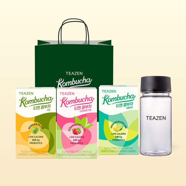 Teazen Kombucha New Product 3-piece Set (30 Sticks) + Eco Bottle