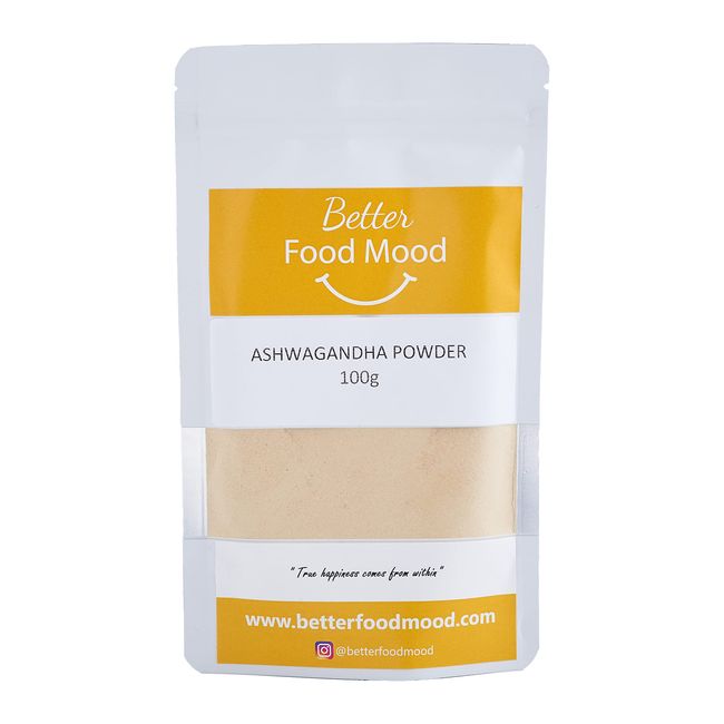 Premium Ashwagandha Powder 100g | Superfood | May Aid Sleep, Increase Energy, Relieve Stress | Made from Ashwagandha Root | Better Food Mood