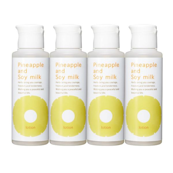 Suzuki Herb Research Institute Pineapple Soy Milk Lotion, 3.4 fl oz (100 ml), 4 Bottles, Approx. 4 Months Supply