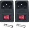 JJHXSM 2PCS 15A 250V Rocker Switch Power Socket Input Module Plug 5A Fuse Switch for CNC Controller Box Computer Chassis Instrument Counters Power Distribution Control