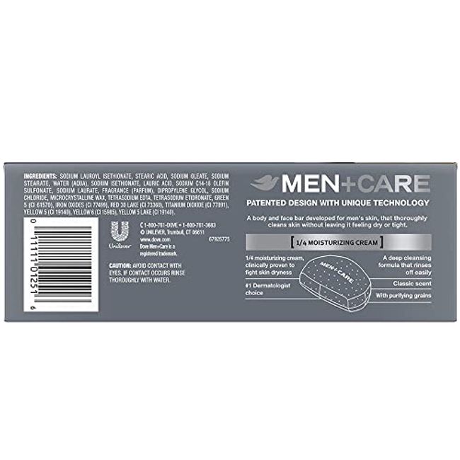 Dove Men+Care Deep Clean Body Soap and Face Bar 4 oz, Bar Soap & Body Wash