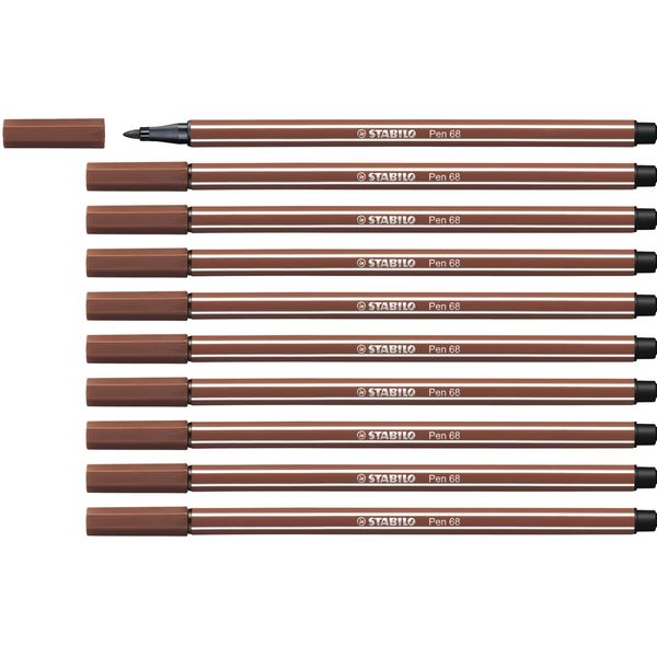 STABILO - Premium-Filzstift - Pen 68-10er Pack - siena