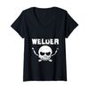 Womens Skull Welder Engineer Fabrication Engineering Welding V-Neck T-Shirt