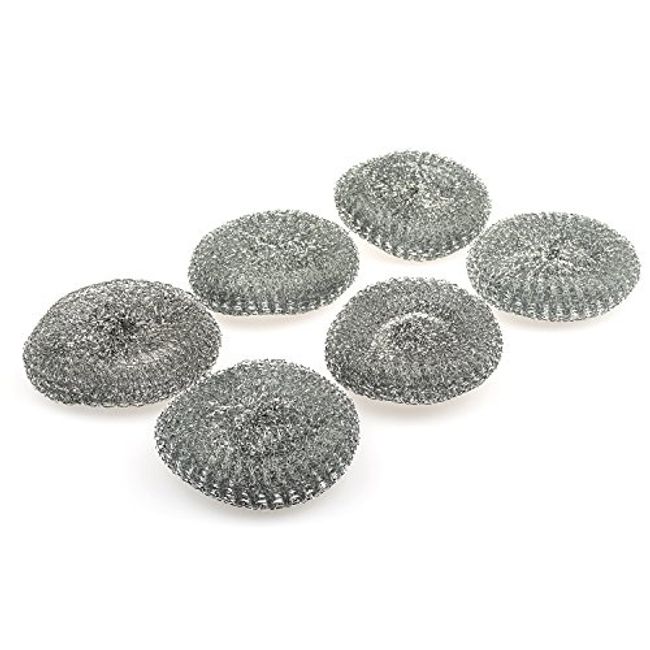 6 Pack Stainless Steel Wool Scrubber Sponge for Removing Tough